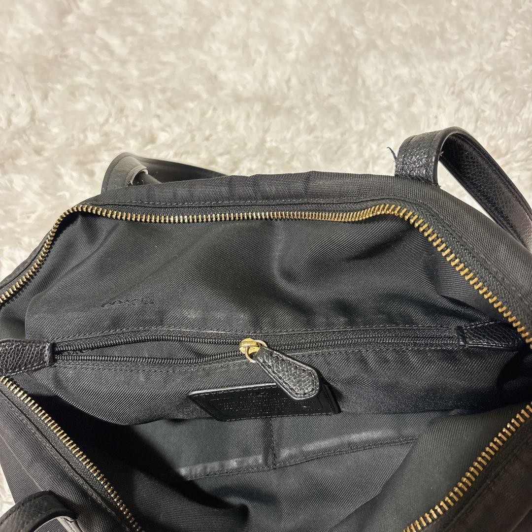 COACH Black Nylon Tote Bag A4 Shoulder Carry Commute School From Japan
