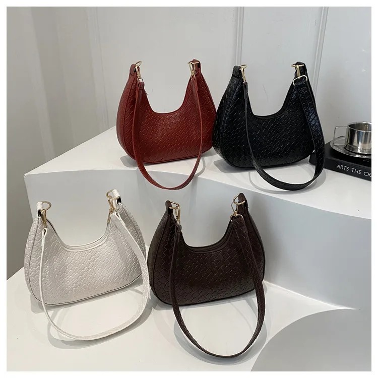 Women’s Hobo Shoulder Bag Underarm Purse Retro Woven Handbag