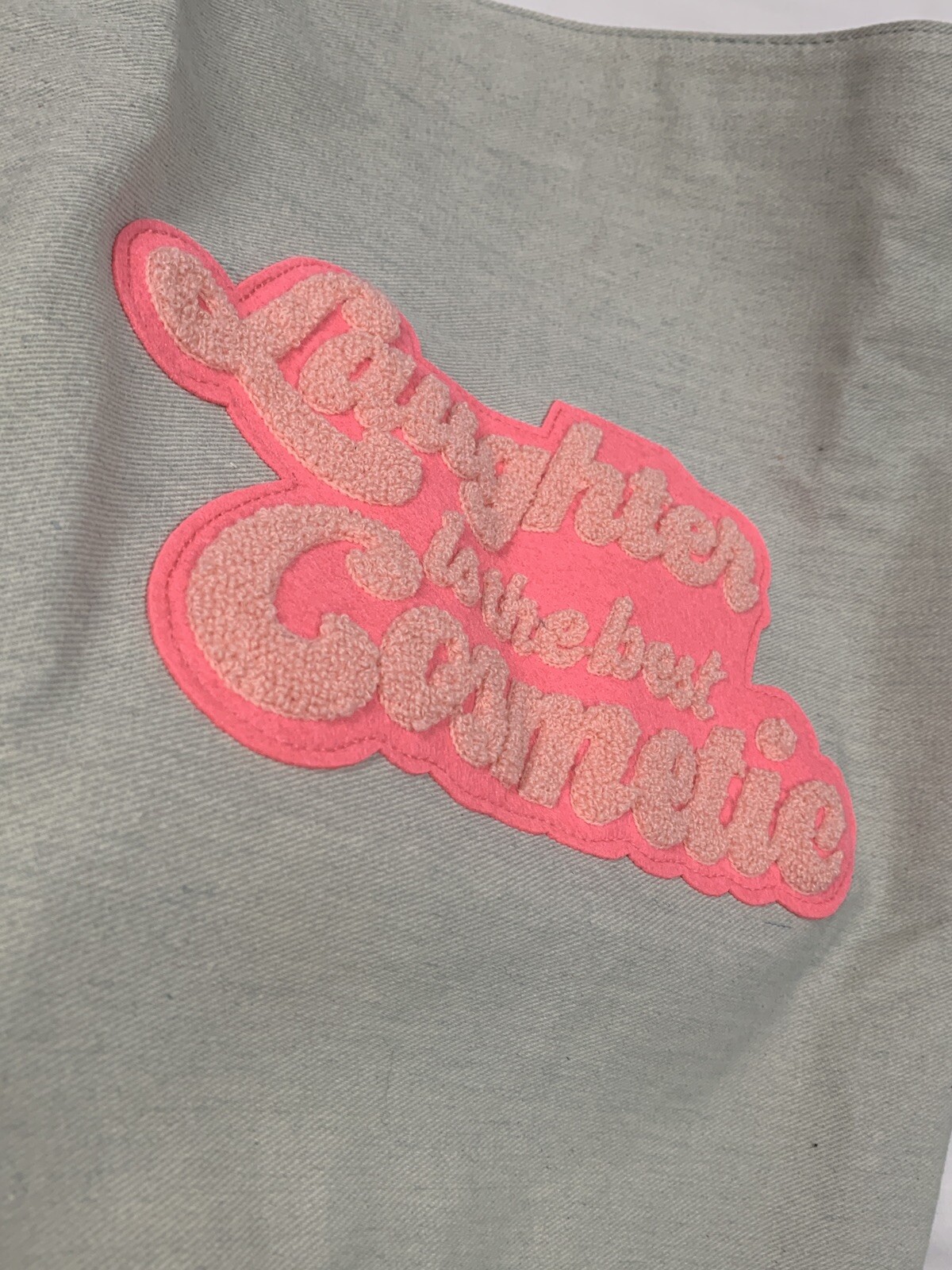 Benefit LAUGHTER IS THE BEST COSMETIC Canvas SHoulder Tote Bag NEW