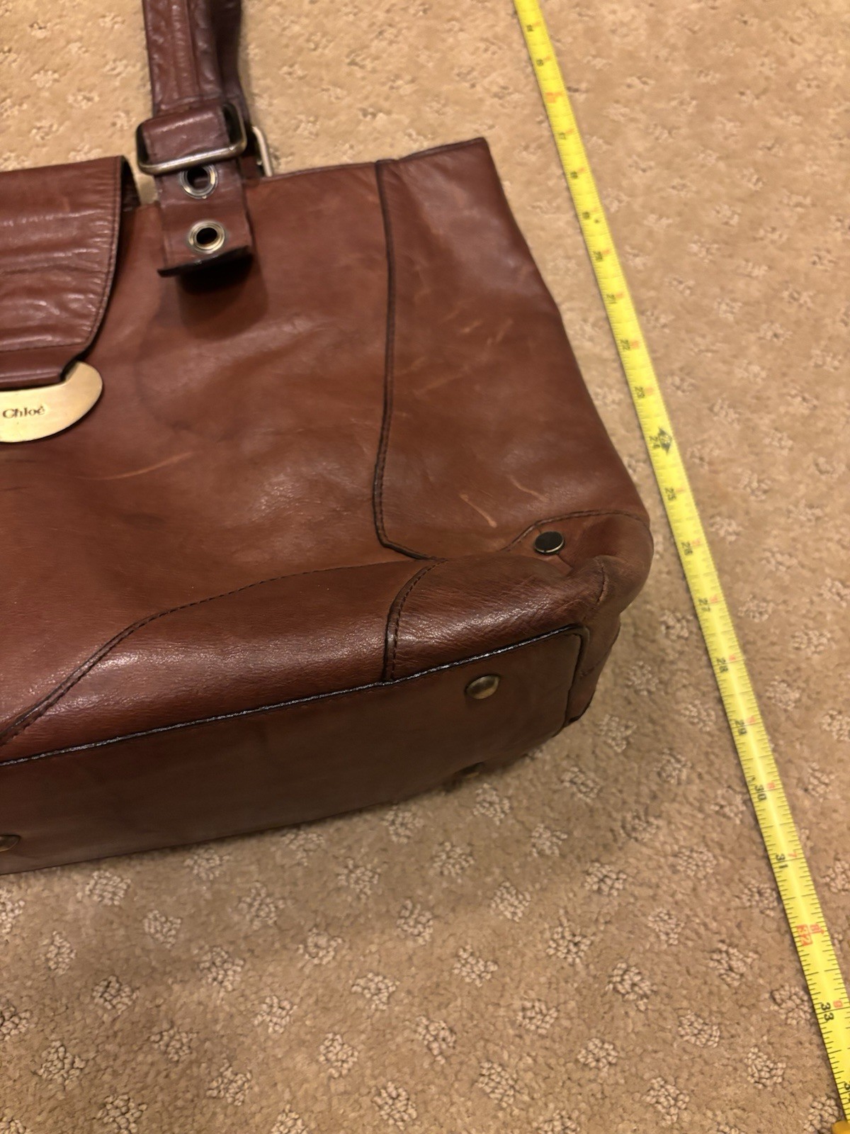 AUTHENTIC Brown Leather Vintage ‘Chloe’ Bag. No ‘made in’ tag. No serial #