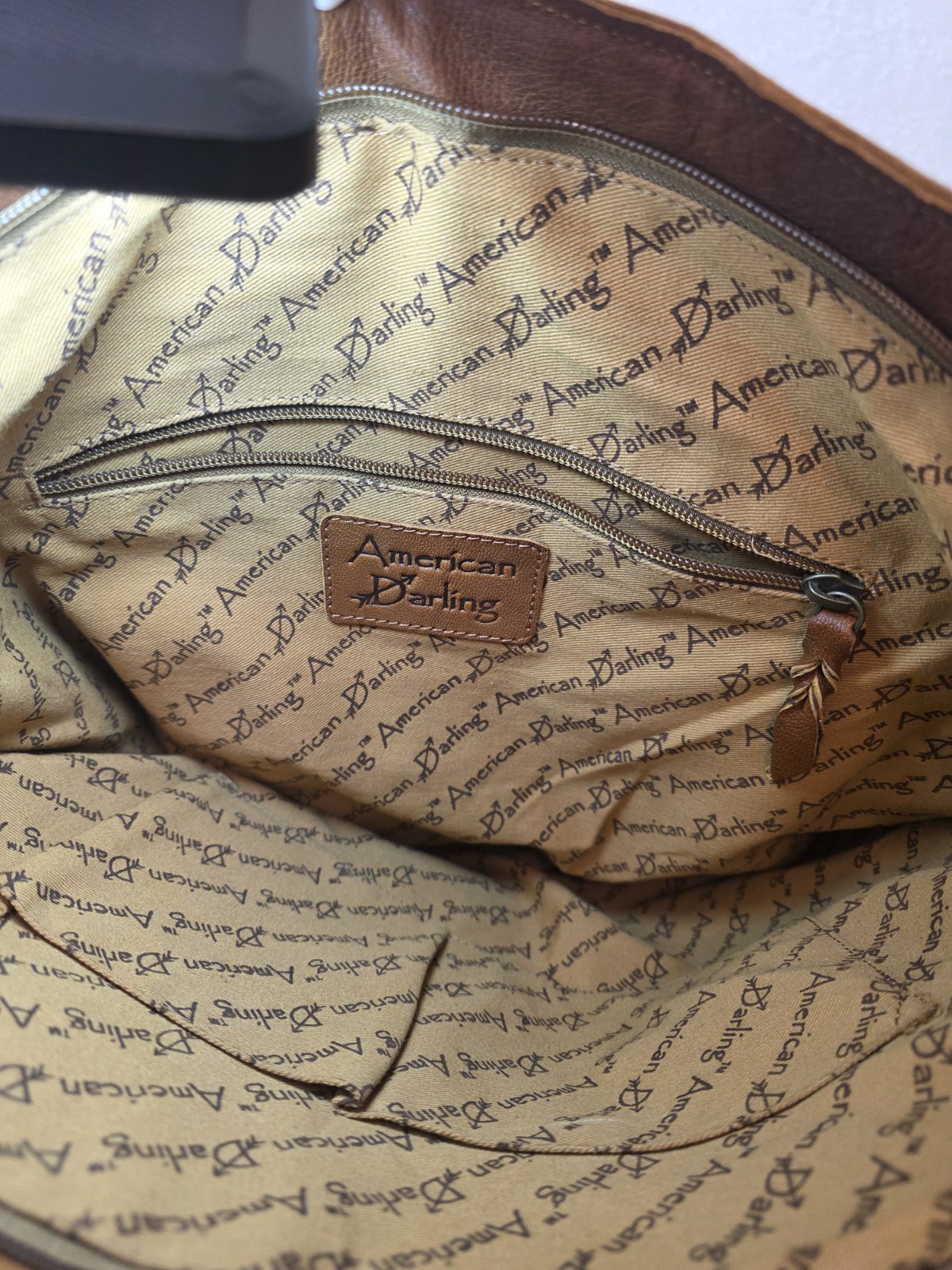 American Darling Concealed Carry COWHIDE/FRINGE TOTE HANDCARVED LEATHER STRAP