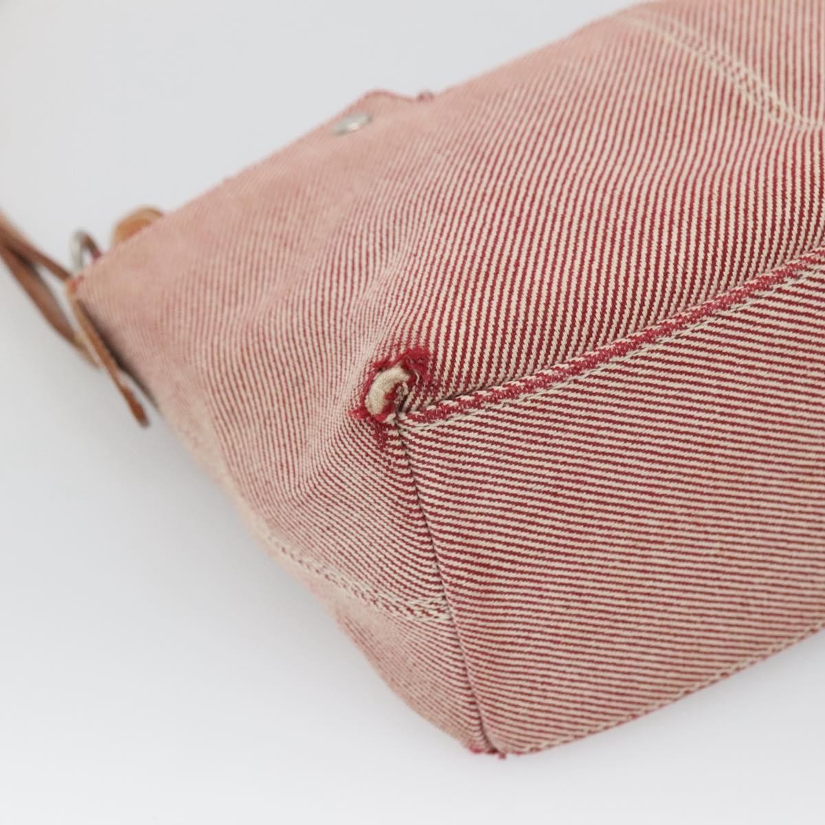 BURBERRY Nova Check Blue Label Shoulder Bag Canvas Red Silver Auth ti3084