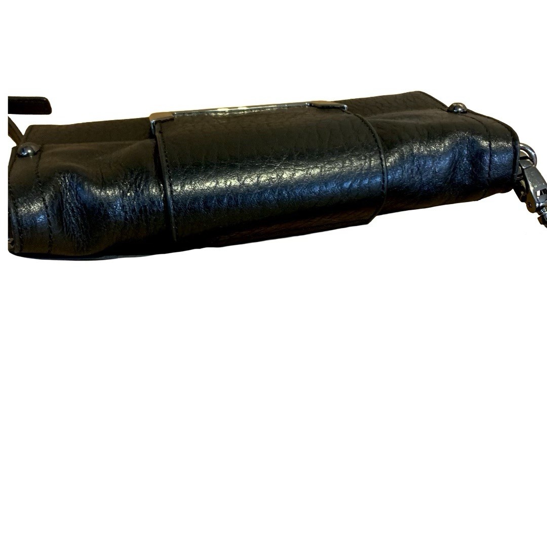 PERLINA BLACK PEBBLED LEATHER CROSSBODY/CLUTCH BAG