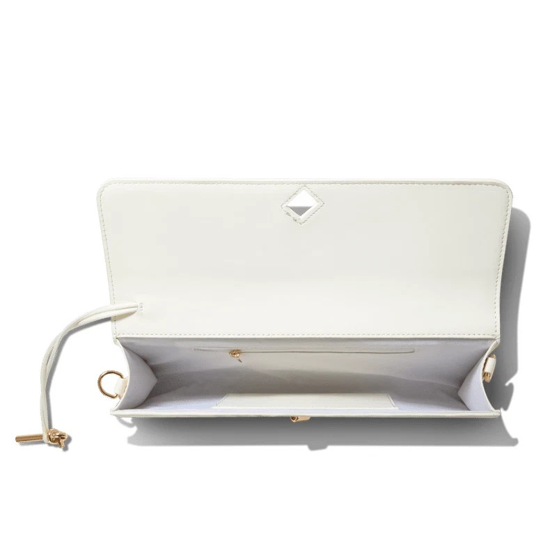 Few Moda East West THEIA Clutch with Crossbody Strap Cream Brand New in Bag