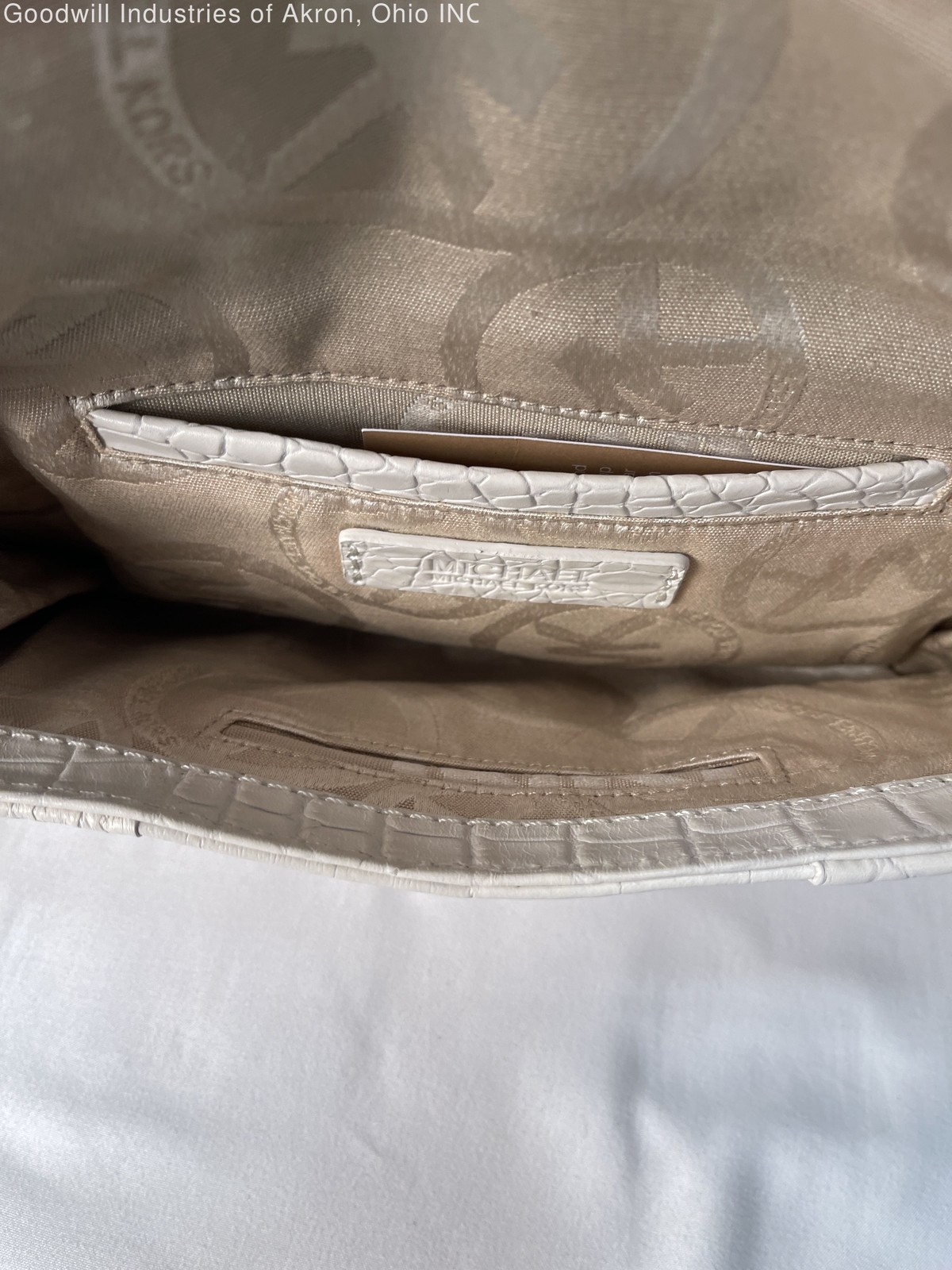 Gently Loved Certified Authentic Ivory Michael Kors Alligator Pattern Clutch
