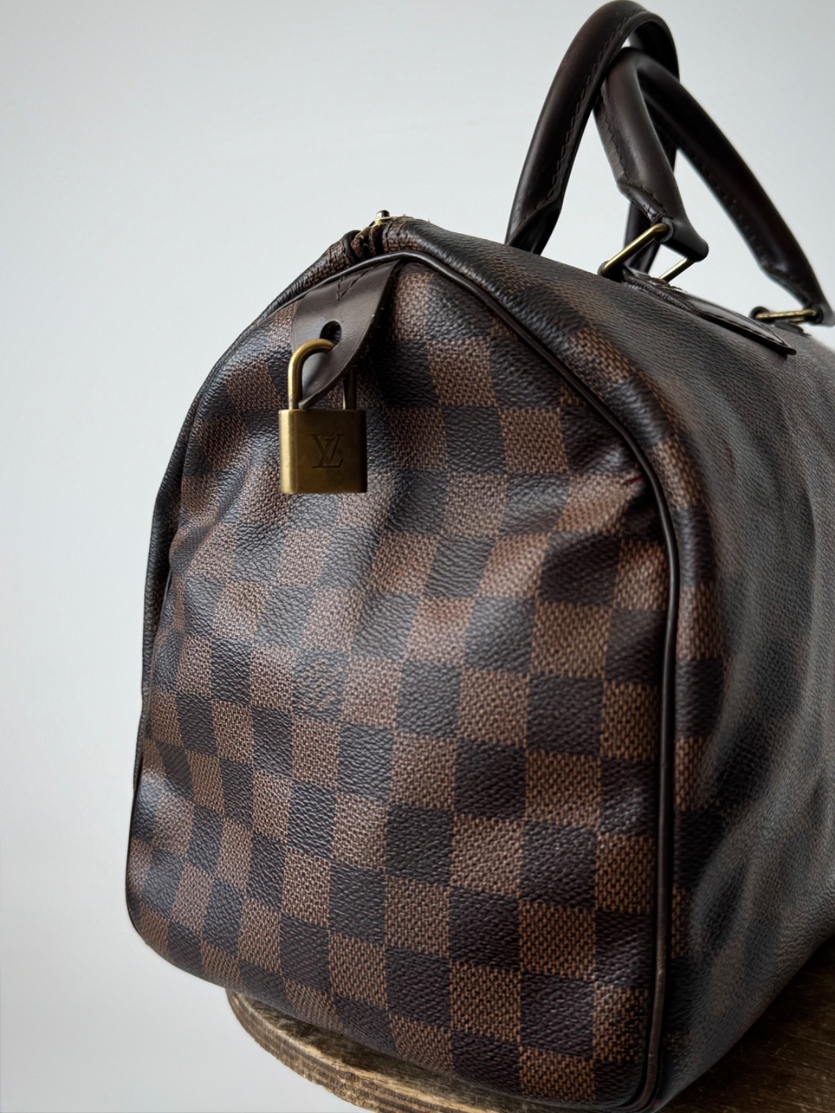 Louis Vuitton Speedy 30 Damier Ebene Brown Handbag