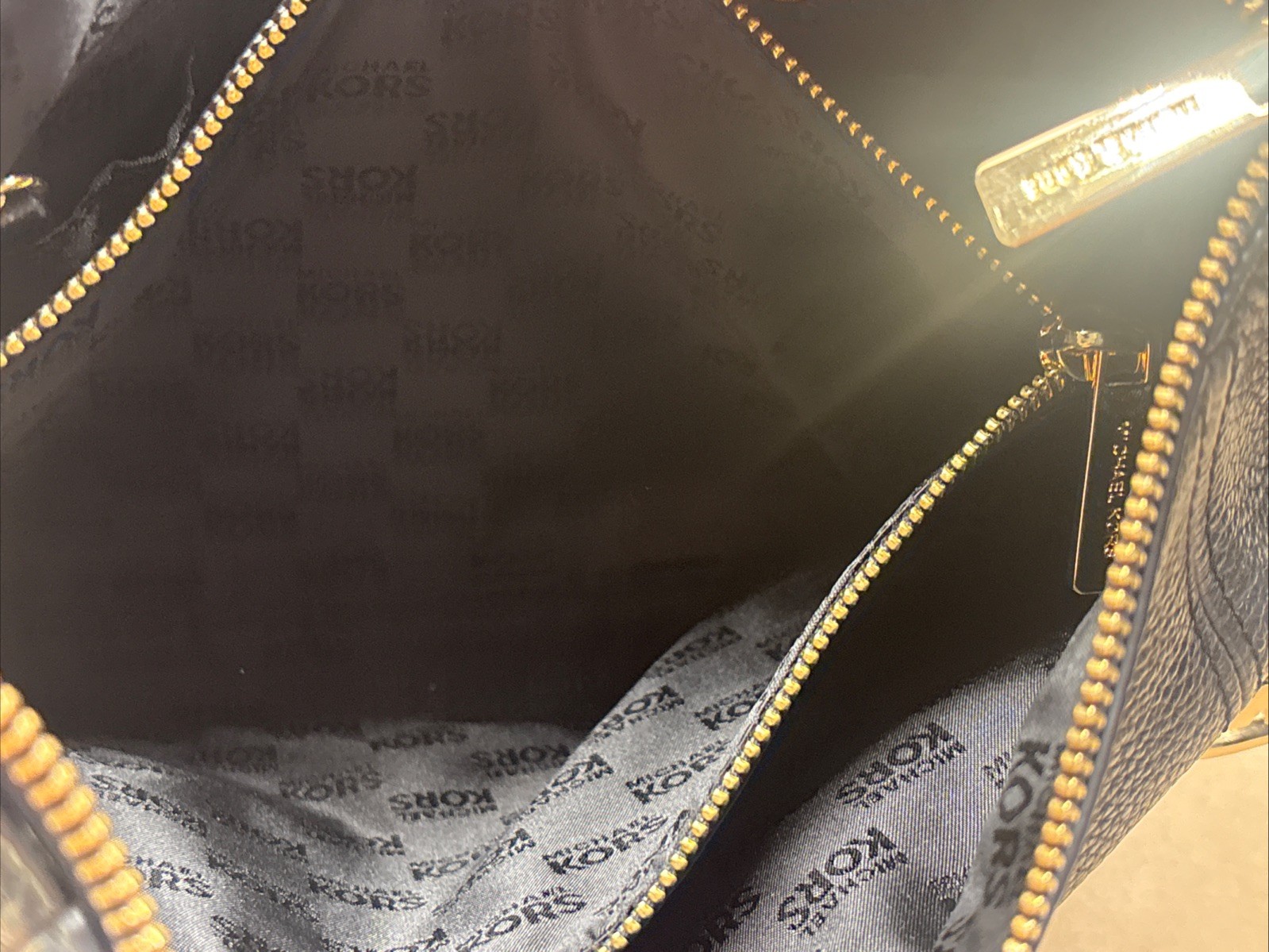 Gently Loved Black Michael Kors Hobo Handbag Pebbled Leather Nice Preowned