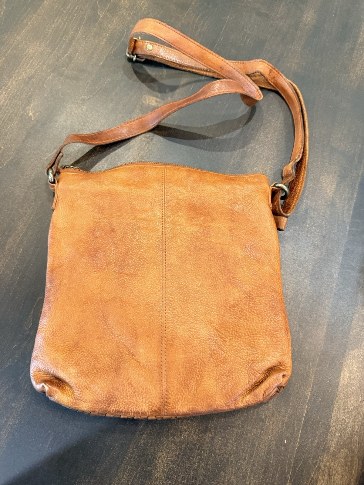 Oak Leathers Crossbody Messenger Shoulder bag Cognac Weave Handmade India