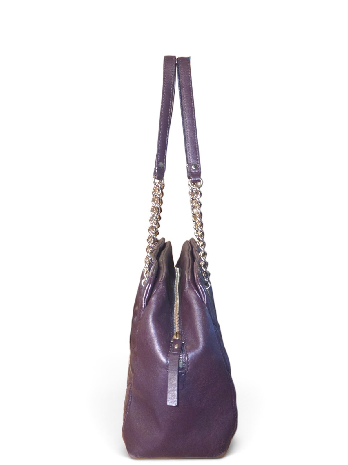 Kate Spade Emerson Quilted Leather ChainStrap Shoulder Satchel Handbag Eggplant