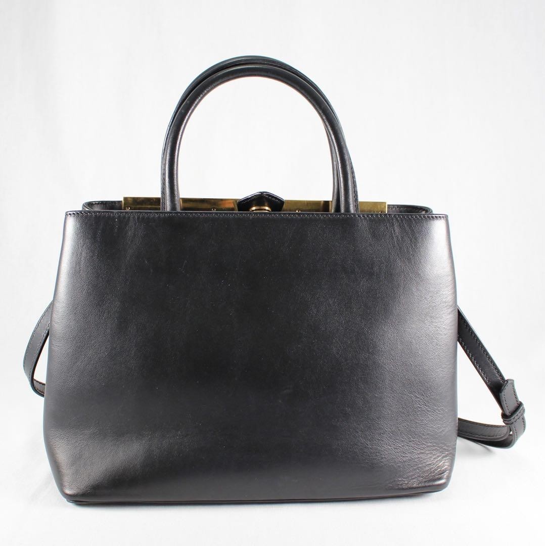 FENDI Petite 2Jours Monster Shoulder Bag/Handbag 2WAY 8BH253 Black From Japan