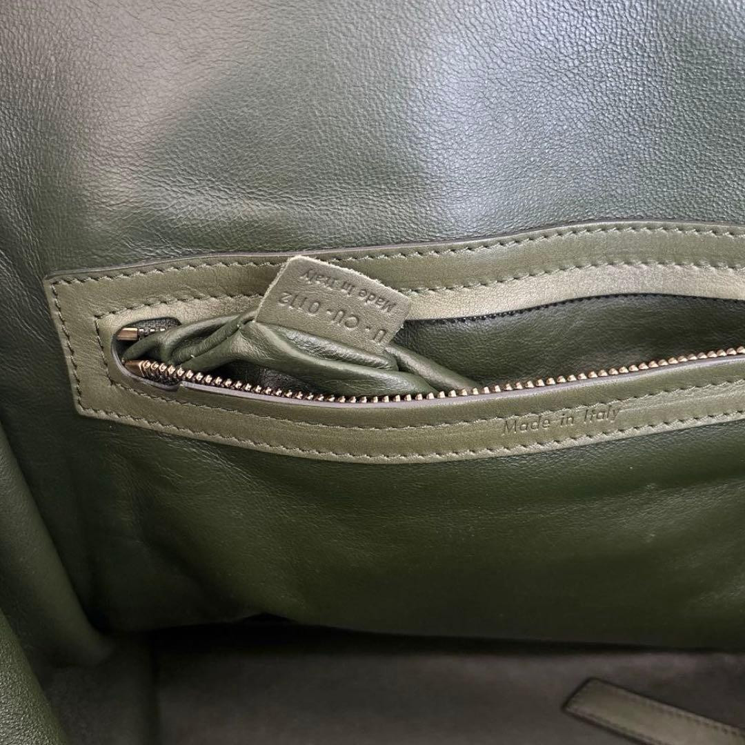 CELINE Luggage Phantom Dark Green Leather Tote Phoebe Philo OldLogo Limited Rare