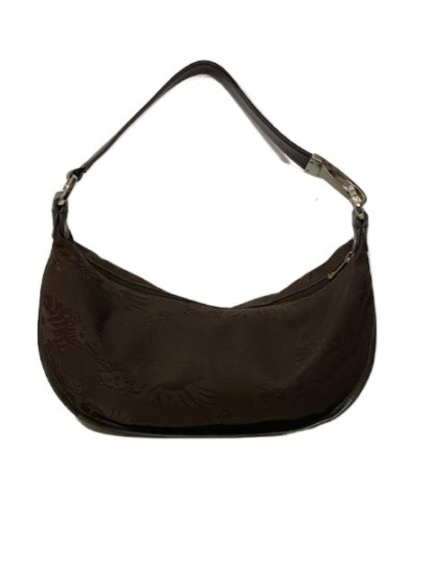 ANNE KLEIN Crescent Shape Brown Texture Lion Head Shoulder Bag Handbag Purse Y2K