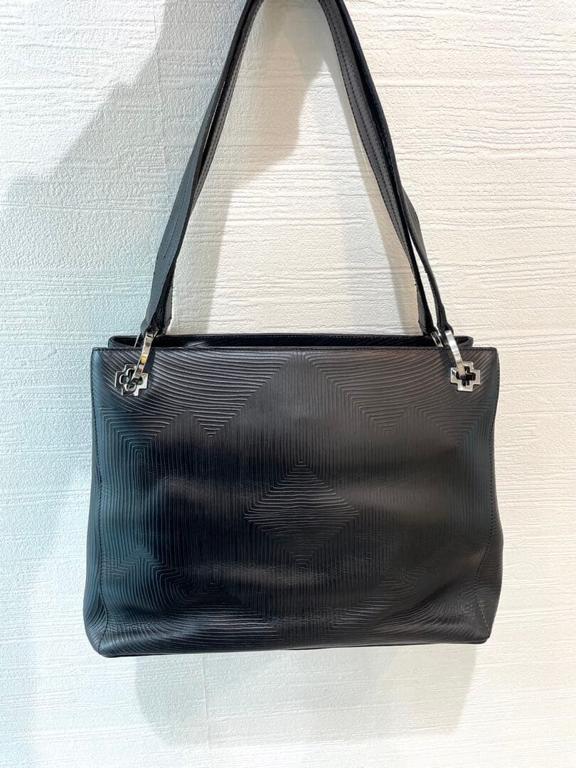 Bally Black Double Zip Shoulder Tote Bag Women 11.8in x 8.7in x 5.1in