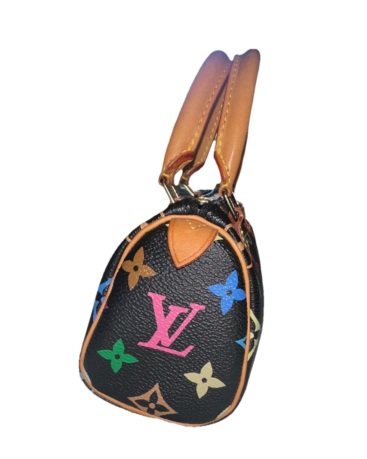 Louis Vuitton x Takashi Murakami 2003 Black Multicolor Monogram Mini Speedy HL