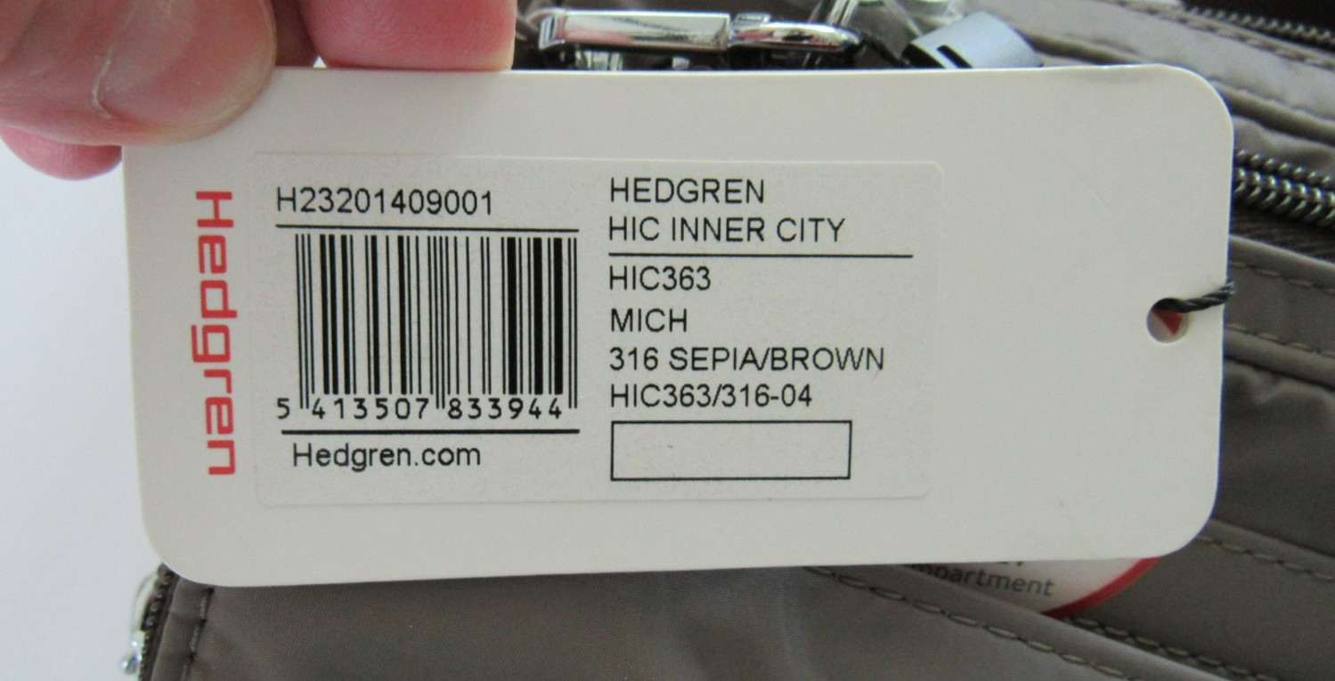 NWT Hedgren Mich Inner City Multi Compartment Crossbody Bag Sepia Brown #HIC363