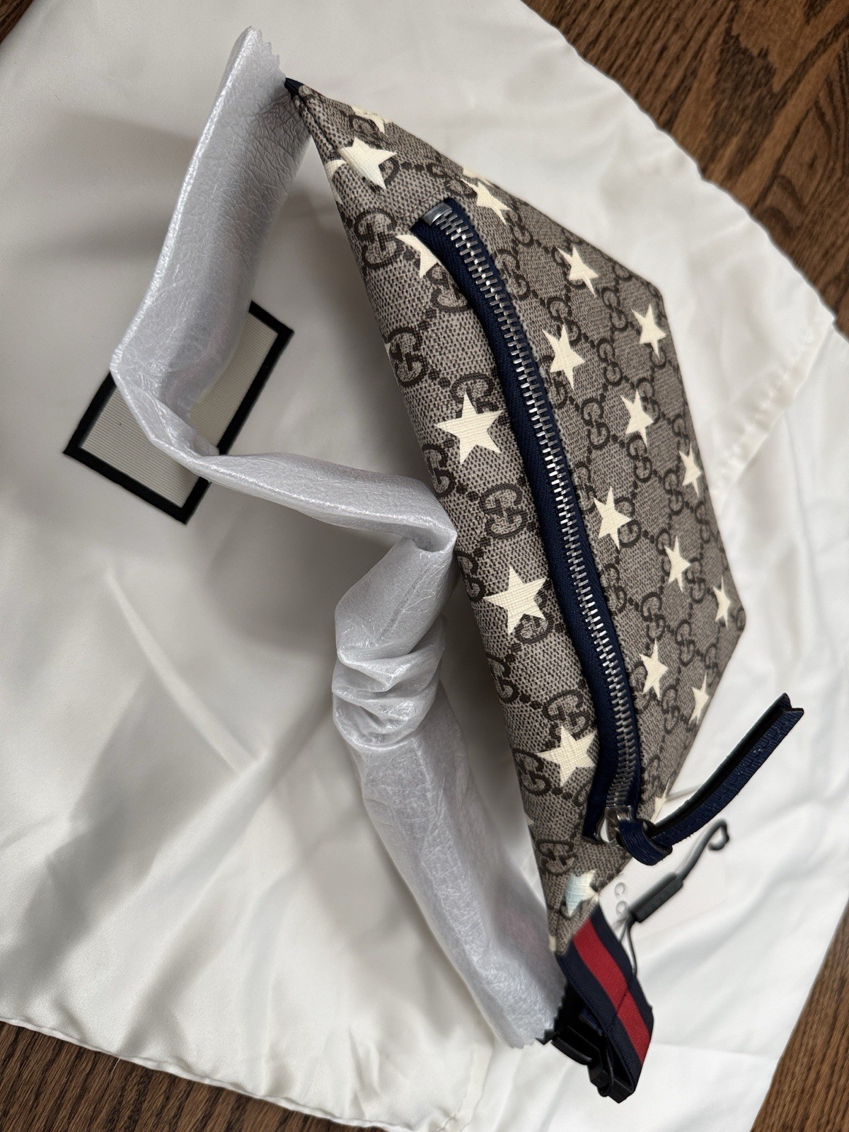 NWT Gucci Children Supreme GG Print Star Canvas Waist Belt Bag