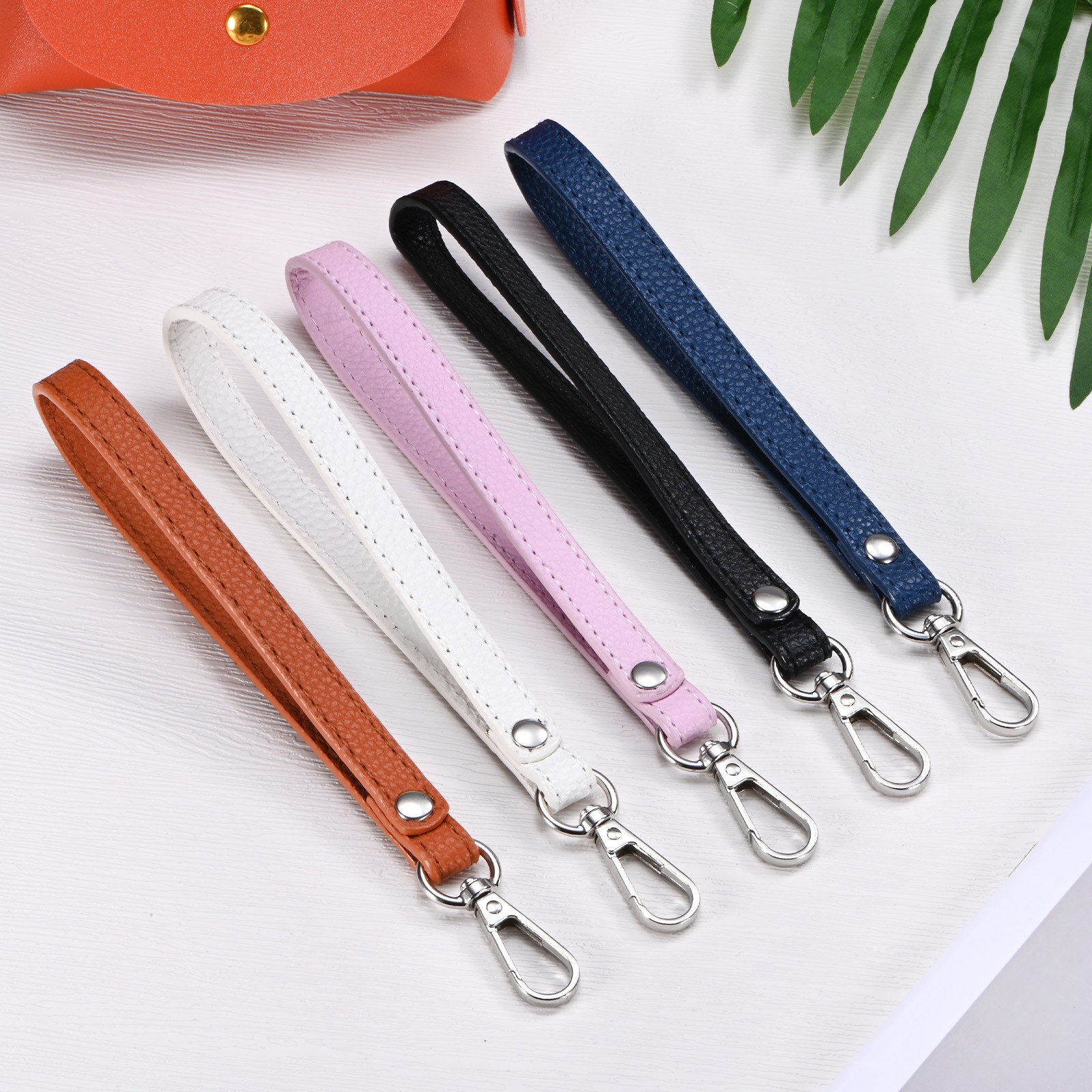 Wristlet Strap [1PCS] – PU Leather Hand Strap – [White-Silver-8.27In]