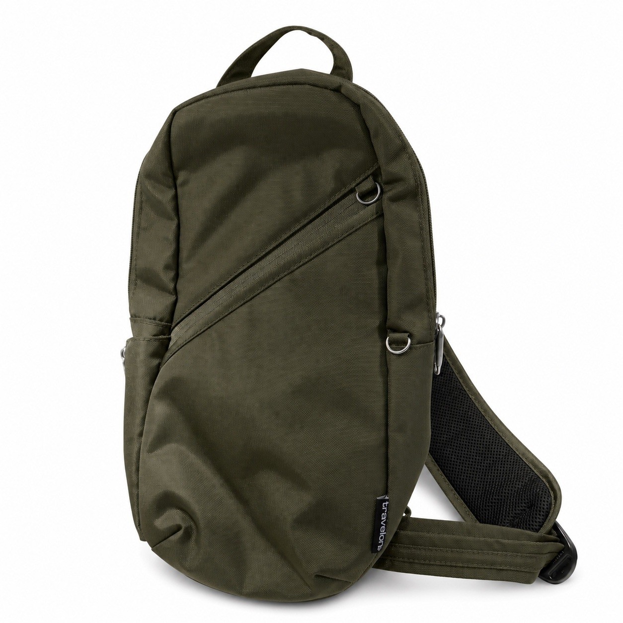 Travelon Classic Anti Theft Sling Bag NEW Olive Locking Zippers Crossbody Pocket