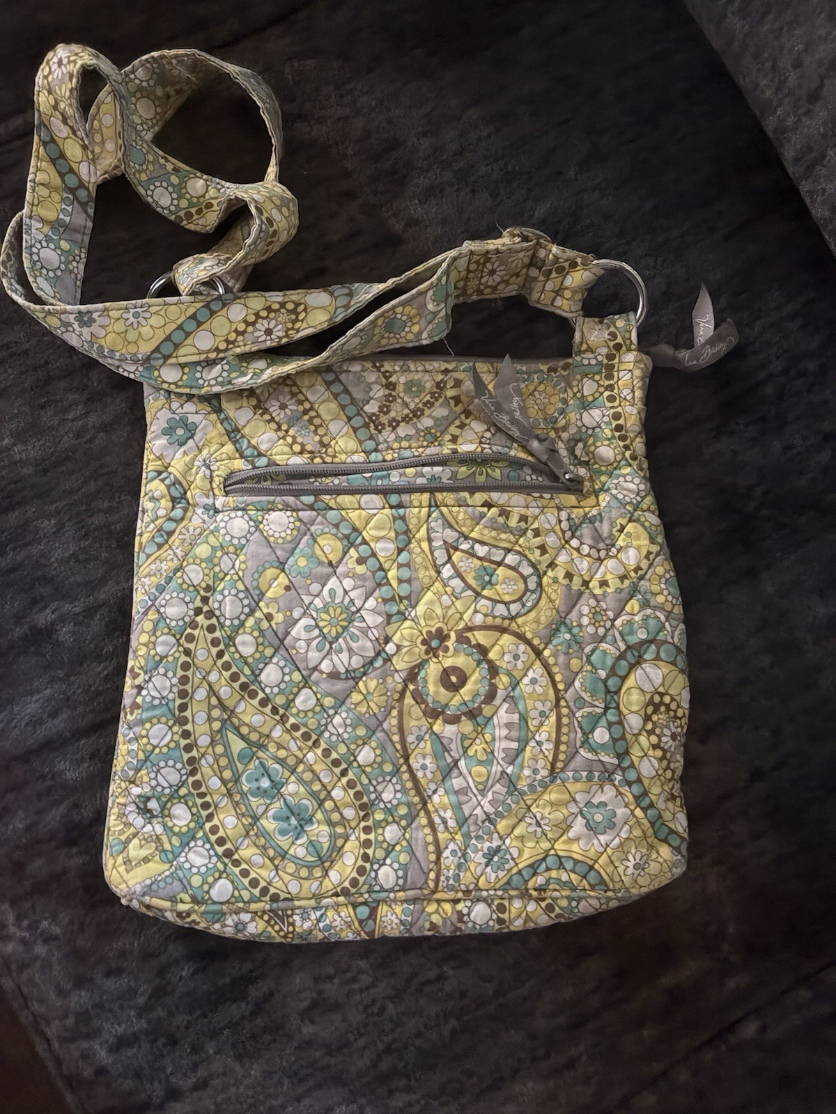 Vera Bradley Quilted Paisley Multicolor Crossbody Bag Zip, Pouch, Pockets