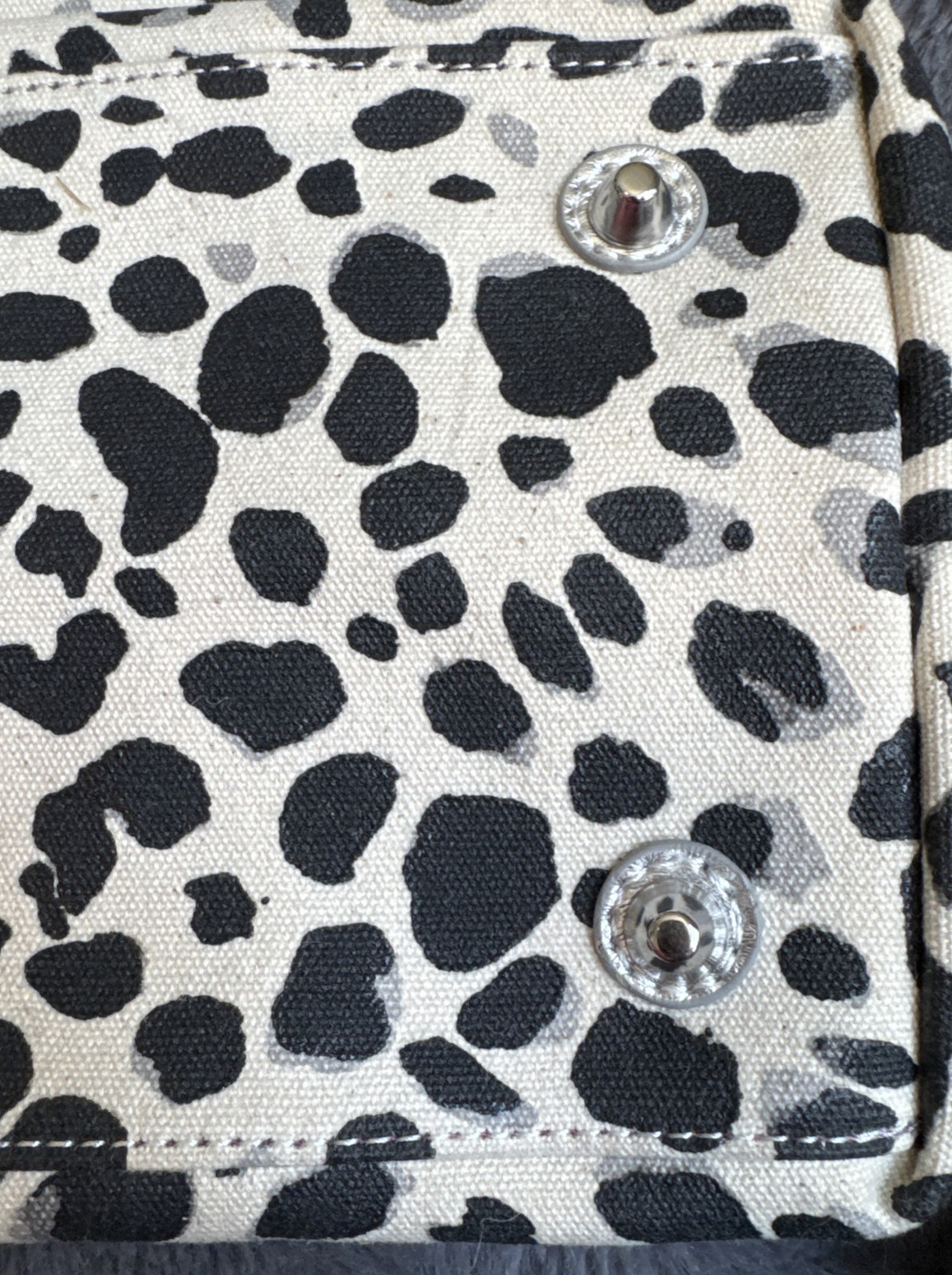 Isaac Mizrahi Live! NWOT~Snow Leopard~Canvas Tote w Dust Bag Animal Print 14X14