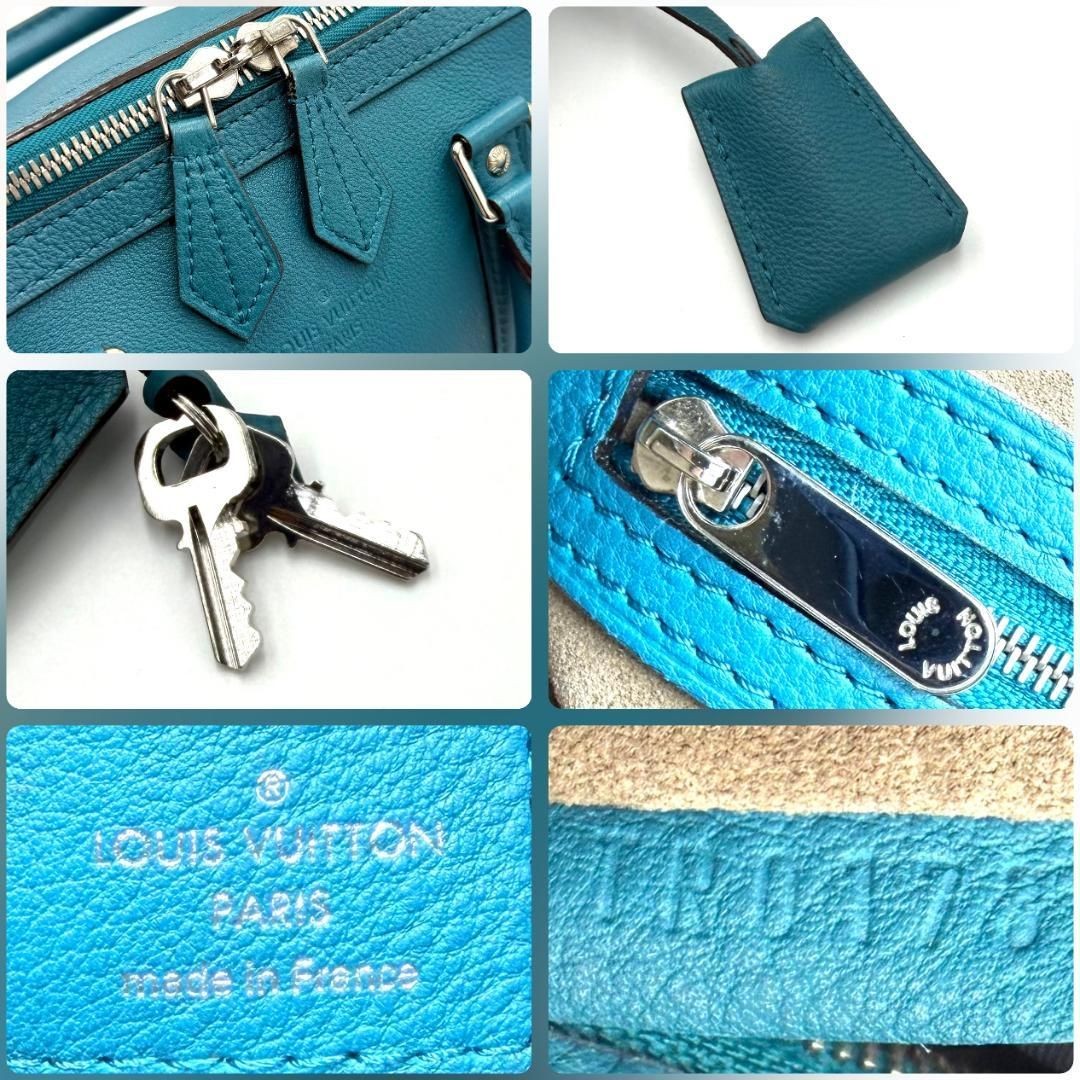 LOUIS VUITTON Bag: SC Bag BB M48853 Blue Canard W25H18D15cm w/clochette keys;
