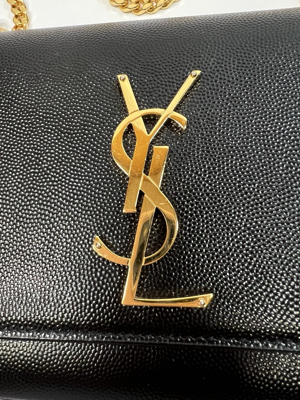 YSL Yves Saint Laurent Pebbled Leather Small Kate Shoulder Bag Crossbody Purse