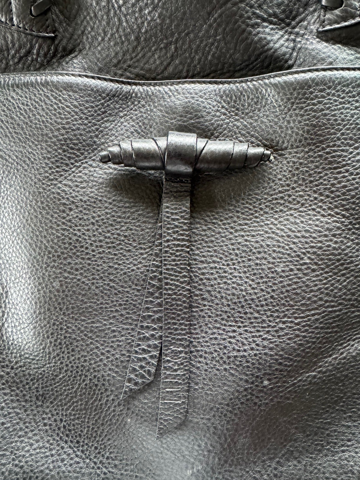 LUPO Barcelona Black Leather Shoulder Bag Used Authentic Pebbled leather
