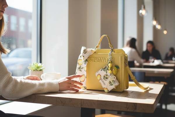 Steve Madden Bevelyn Lemon Yellow Custom Charmed Handbag Crossbody NWOT