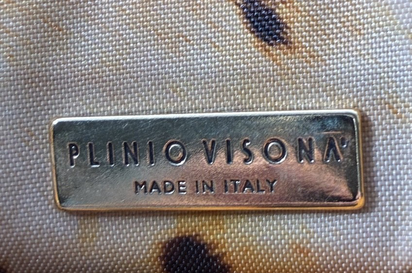 Italian Chic Plinio Visona Handbag Purse Black Leather Tortoise Shell Handles