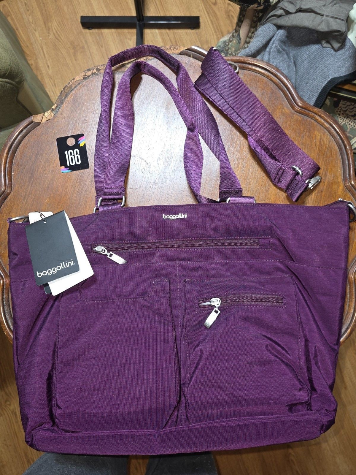 Baggallini Any Day Laptop Tote Purple NWT RFID Travel Work Bag Lightweight
