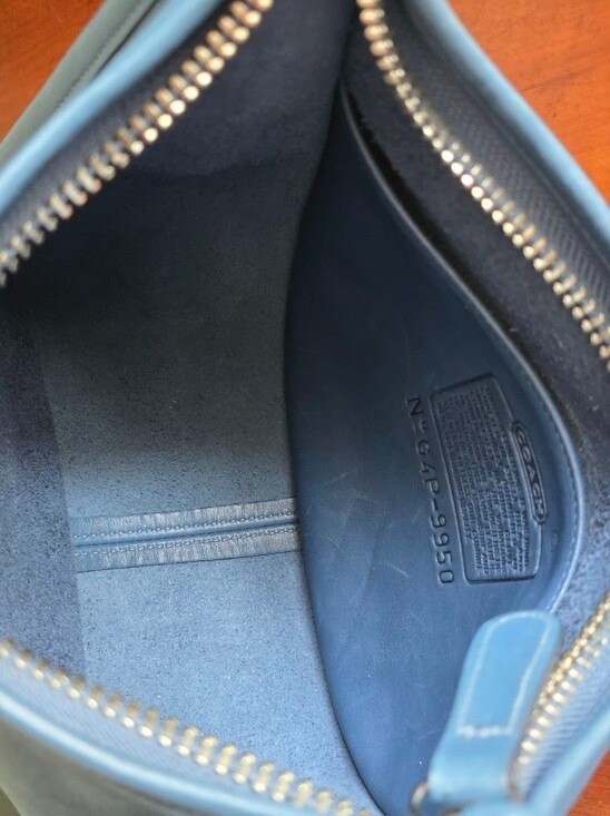 Coach 9950 Janice Legacy Crossbody Vintage Denim Blue Glovetanned Leather Bag