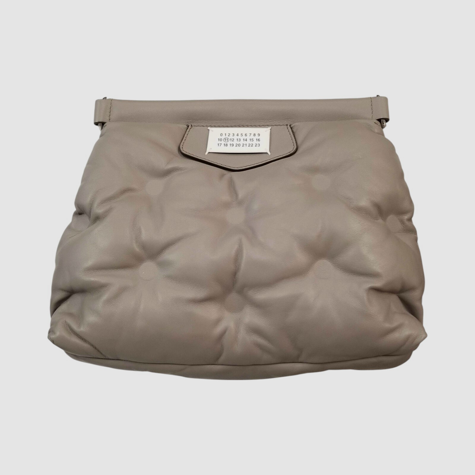 Maison Margiela Women Beige Glam Slam Classique Puffy Leather Clutch Bag