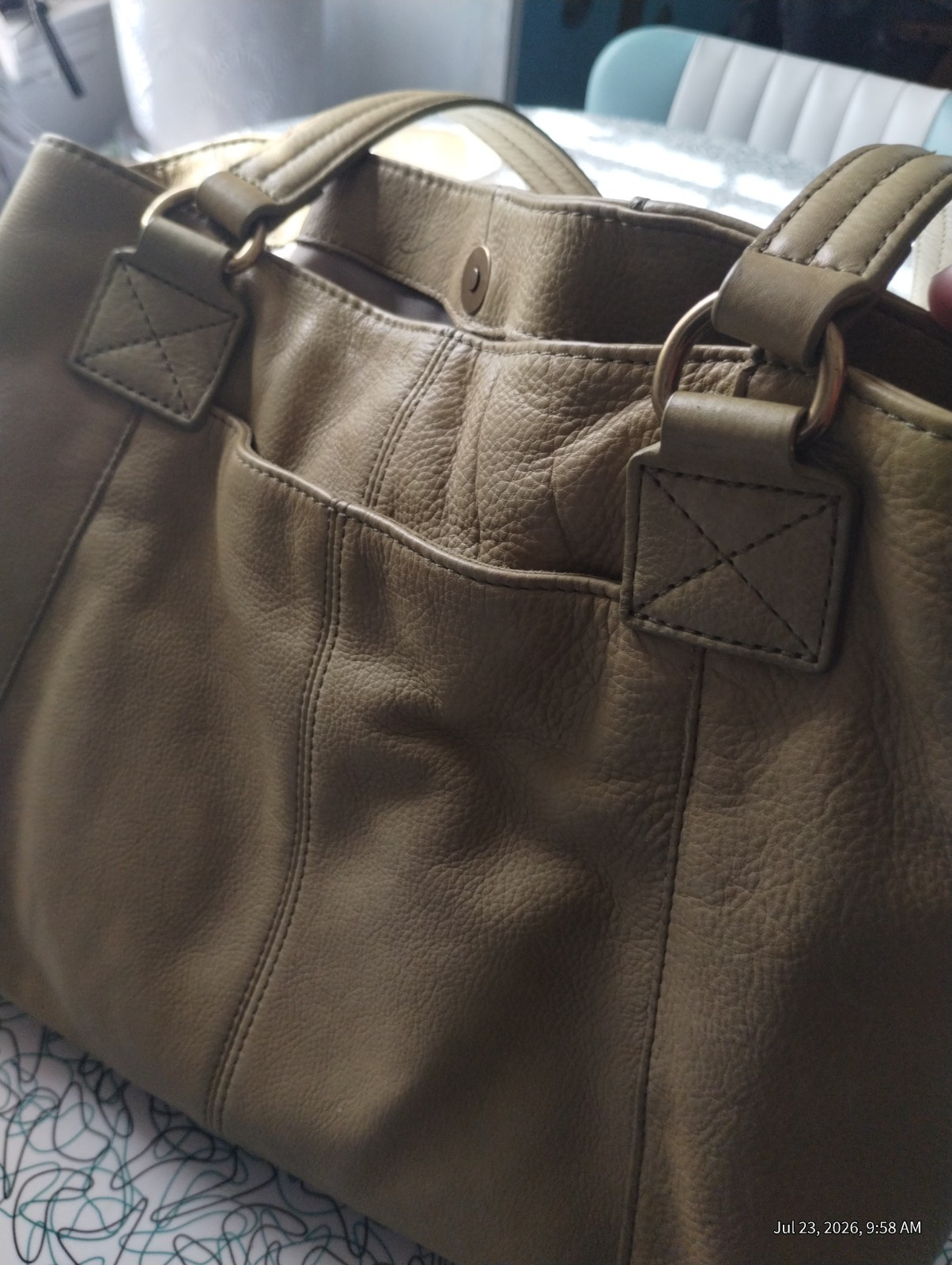 American Leather Co Brand , Gently Used, Casual Bag, Soft moss Green