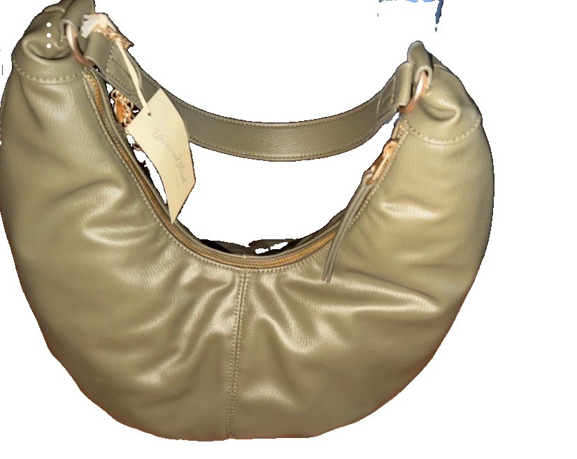 Universal Thread Green Crescent Hobo Shoulder Bag Gold Chain Charm Zip Closure
