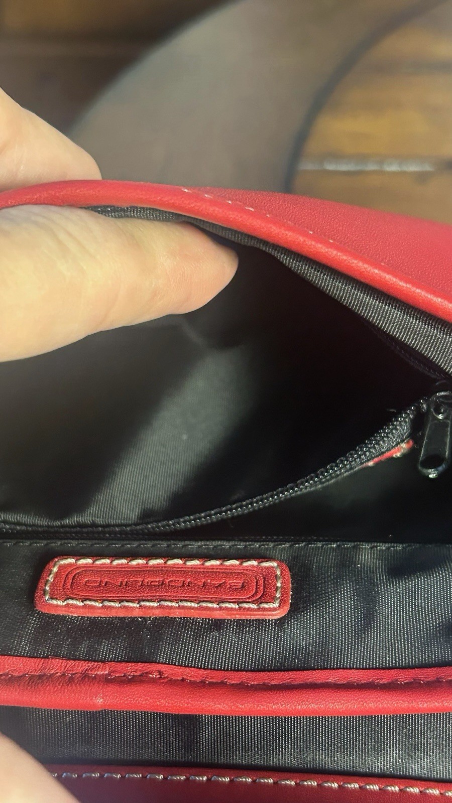 Bandolino Red Leather Envelope Crossbody Clutch Purse Shoulder Bag Vintage