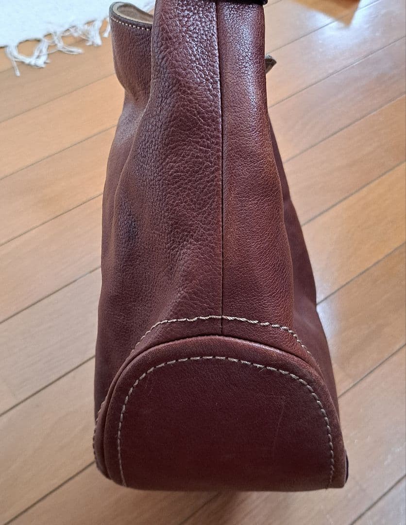 Tsuchiya Kaban One Shoulder Bag Tone Oil Nume Brown Leather Used From Japan