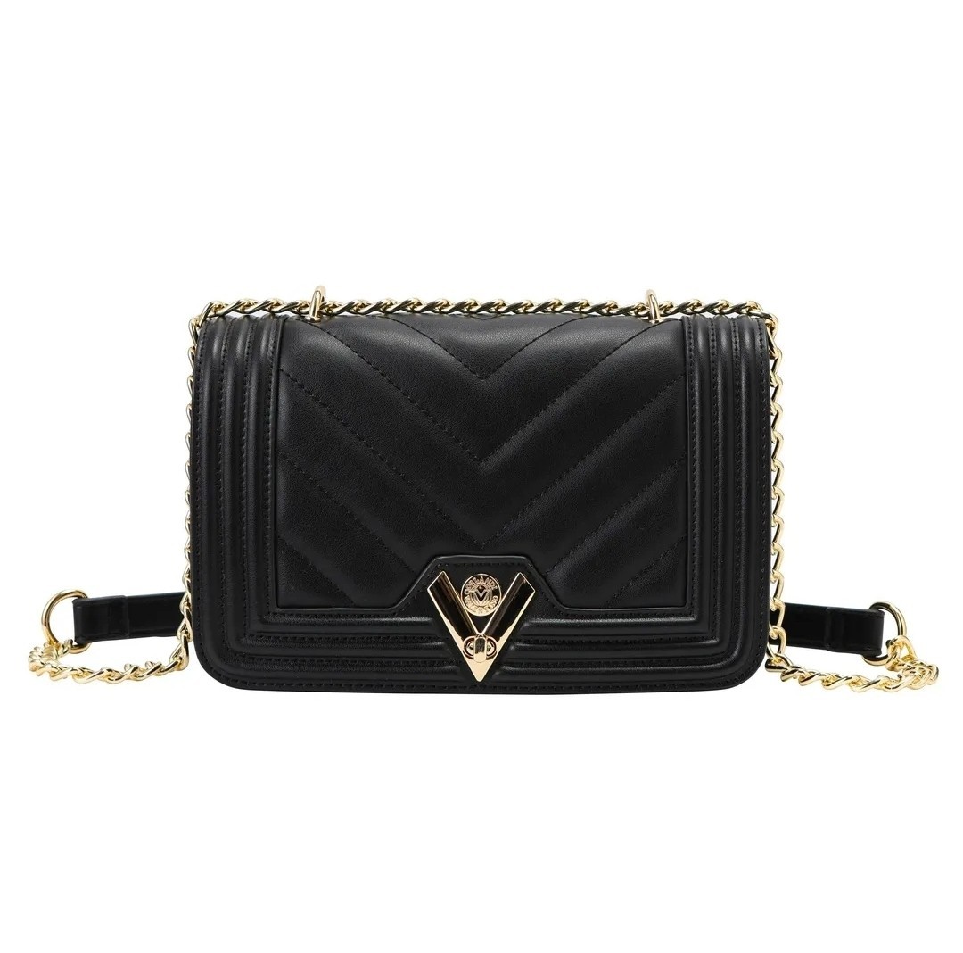 Valentino Orlandi Black Quilted Crossbody