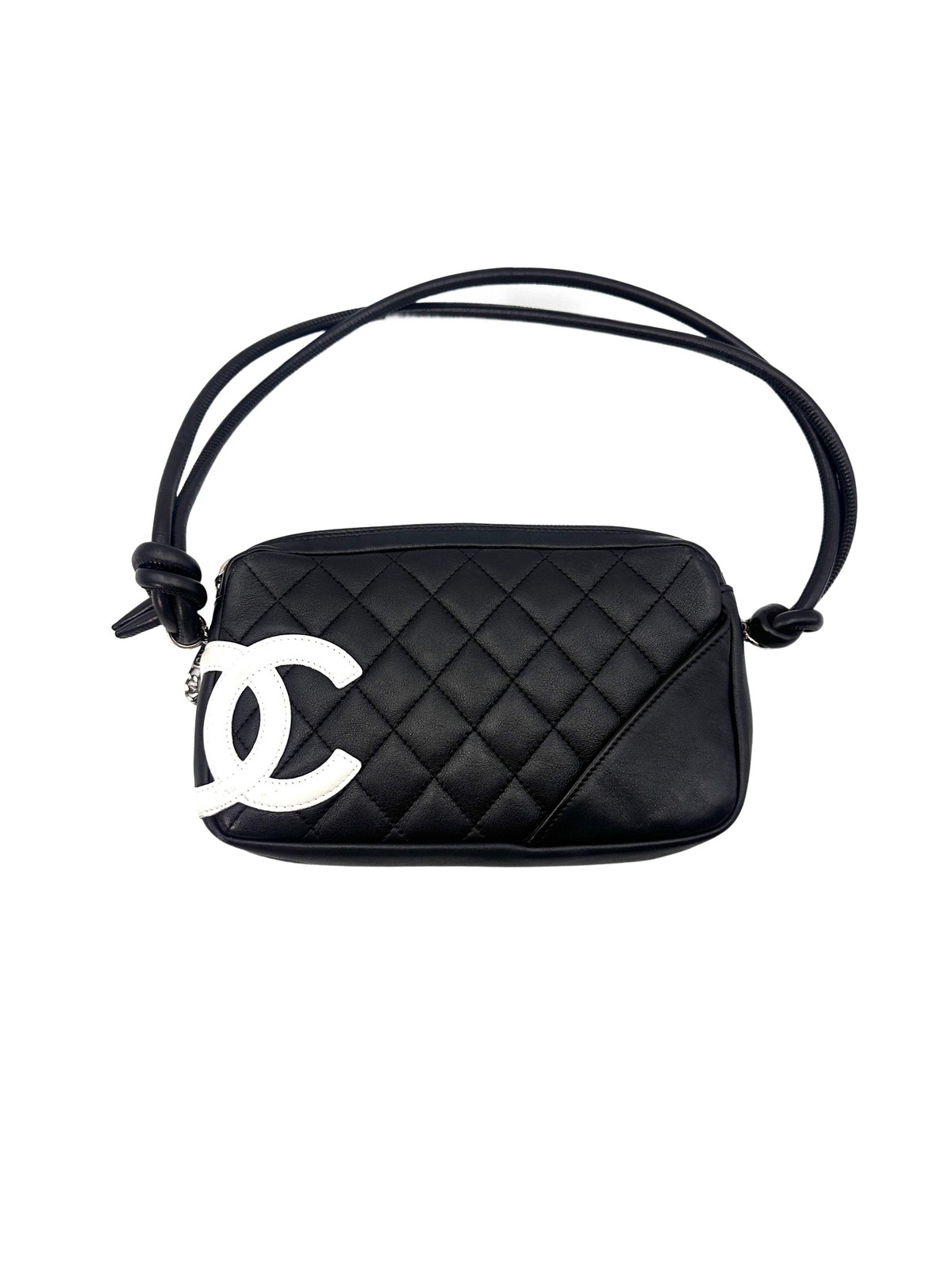 Chanel Cambon Ligne Black Quilted Crossbody Bag With White Logo(10***99)