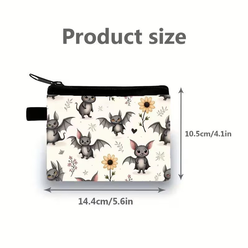 Halloween Goth Dragons & Sunflowers Makeup Bag Double-Sided 4.1″h” x 5.5″w