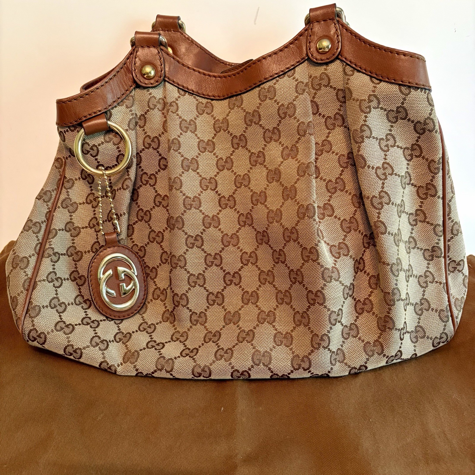 Gucci Sukey Shoulder Hobo Bag Canvas Made in Italy w/dustbag