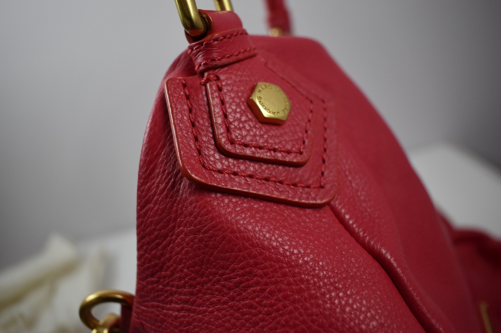 Marc by Marc Jacobs Q Fran Large Shoulder Strap Bag Dark Magenta Pink Purse Tote