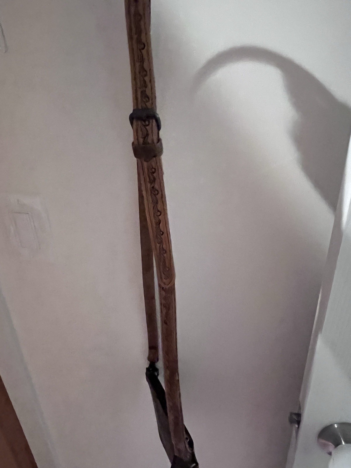 Brown Floral Tooled Embossed Western Crossbody Bag Zip Adjustable Strap