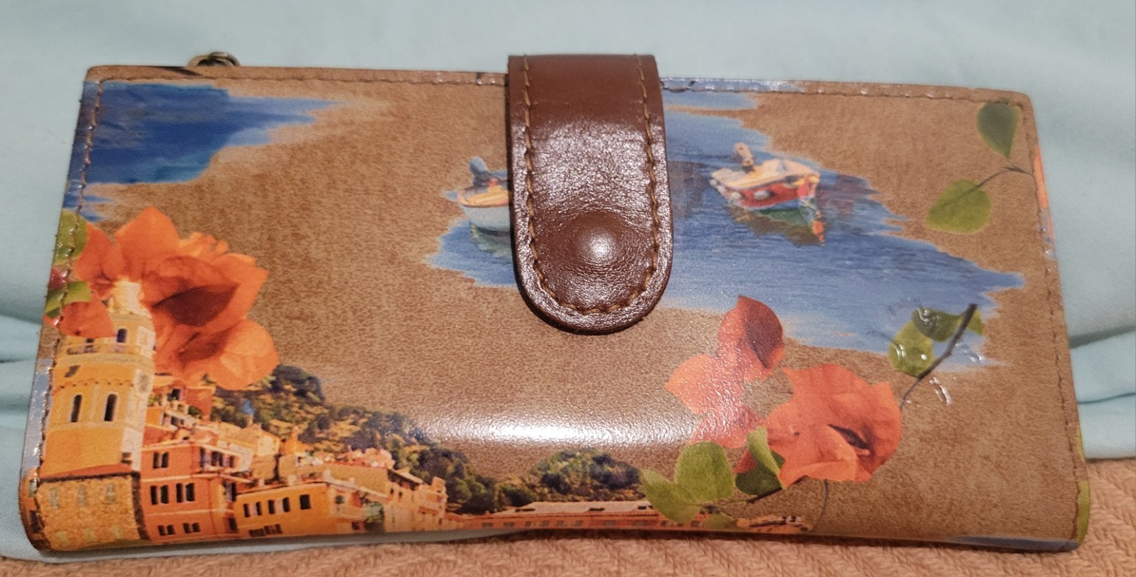 Patricia Nash French Riviera Brown Floral Tote w/ Tassel & Wallet