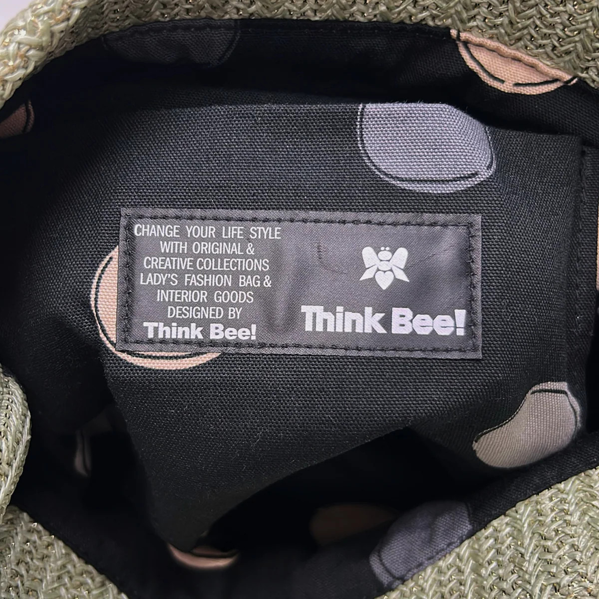 ThinkBee Light Green Gold Rayon Acryl Polyester Nylon Tote Bag