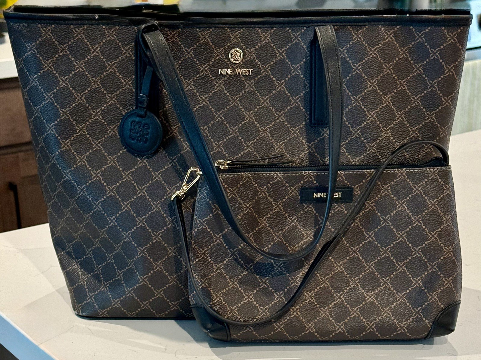 Nine West 2 in 1 Tote Bag – Signature Brown