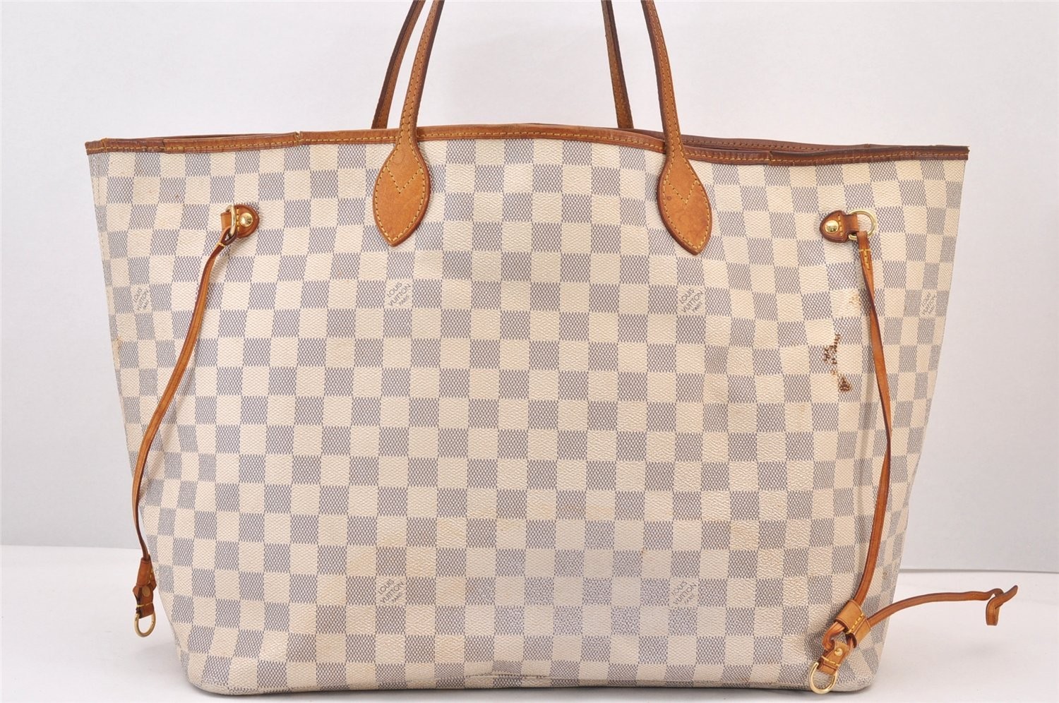 Authentic Louis Vuitton Damier Azur Neverfull GM N51108 Shoulder Tote Bag 327AB