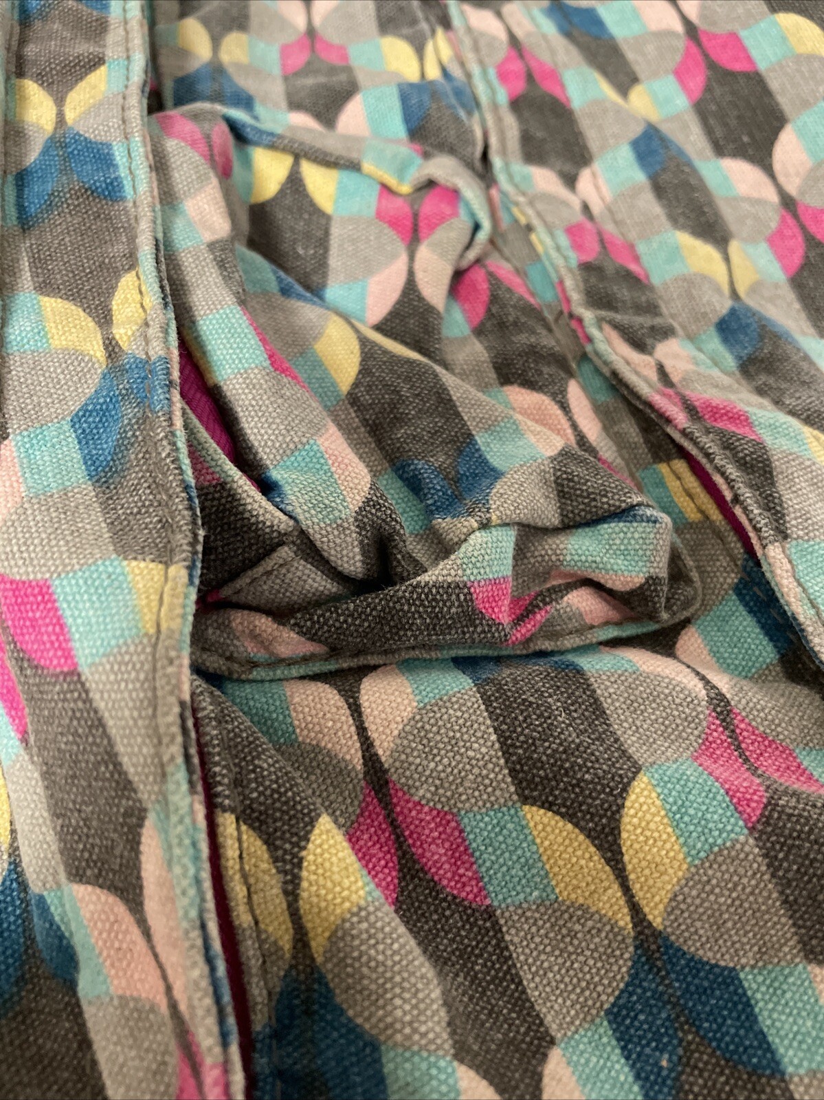 NICE KAVU Rope Sling Bag (Multicolor: Teal,Pink,Grey, Yellow) Geometric Design
