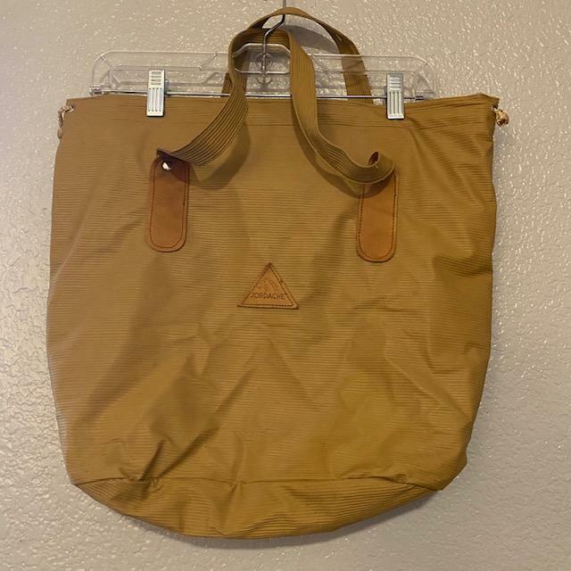 Vintage Jordache Rubber Plastic and Leather Deep Tote Bag with Zipper Closure
