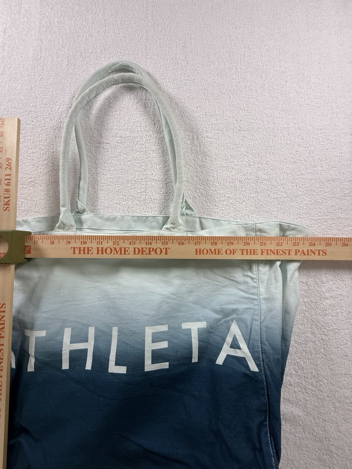 Athleta Beach Bag Gym Bag Tote Bag Blue Ombre Canvas Shopping Bag