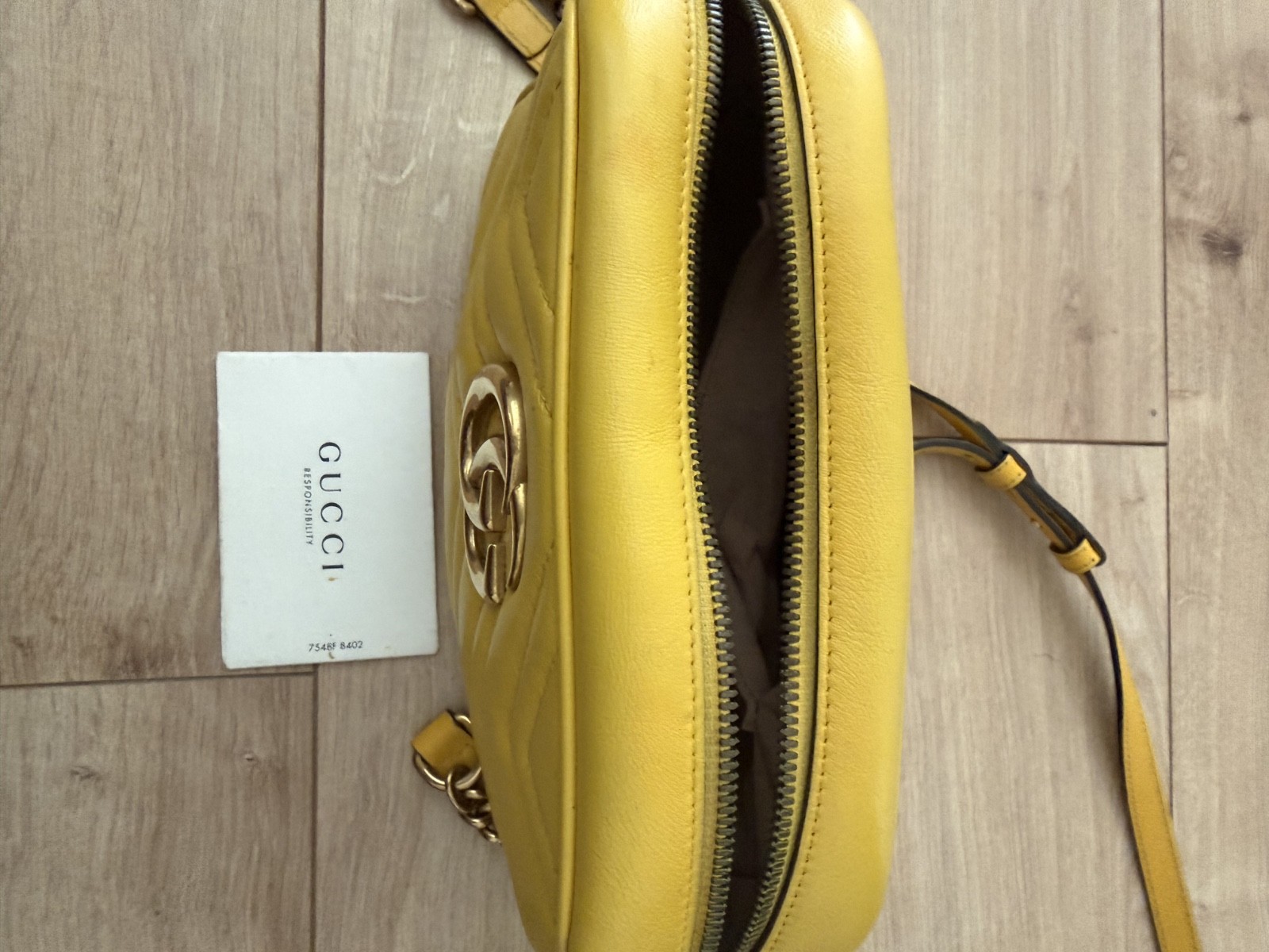 GUCCI Calfskin Matelasse Small GG Marmont Chain Shoulder Bag
